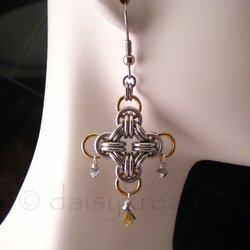 Chainmaille Cross Earrings