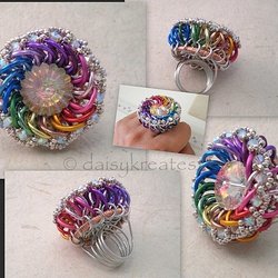 Dancing Rainbow Cocktail Finger Ring