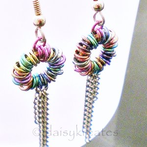 Multi-Color Anodized Niobium Coiled Rainbow Earrings