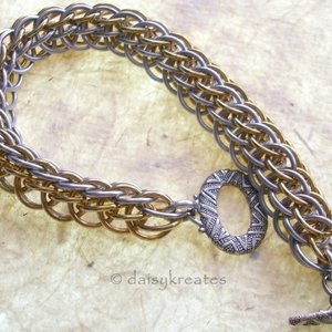 Layered Half Persian bracelet closes with comfortable toggle clasp