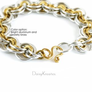 Ghenghiz Cohen Chainmaille Bracelet in silver and golden colors