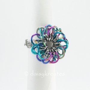 Chainmaille shank fits ring size 7 to 5.25