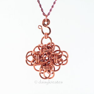 Copper Persephone Square Pendant and S-hook bail