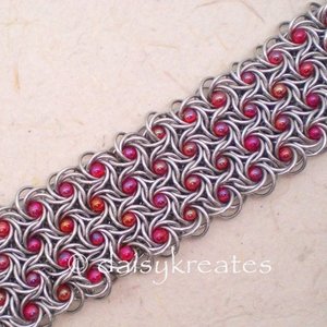 Test Product inline-edit Beaded Moorish Rose Chainmaille Cuff Bracelet
