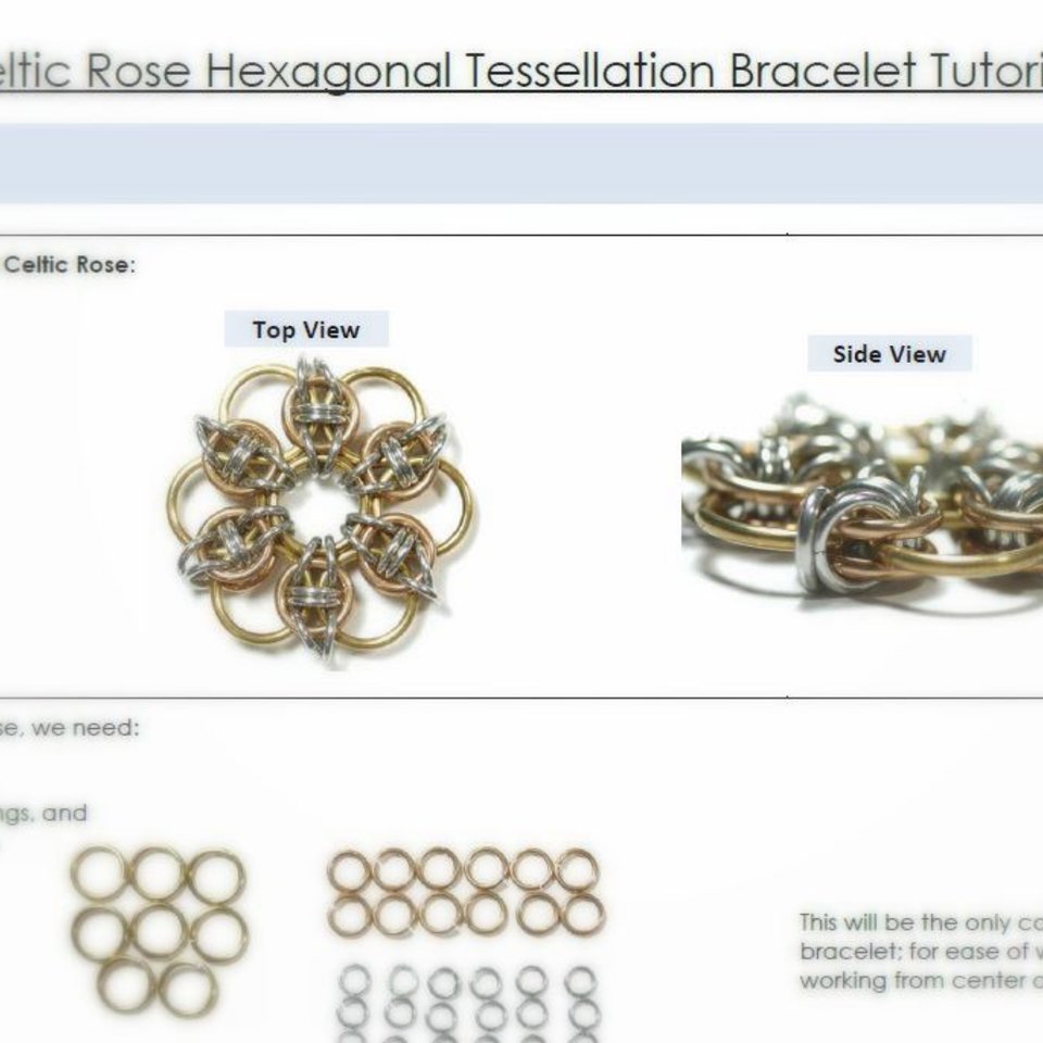 Celtic Rose Hexagonal Tessellation Bracelet Tutorial  sample page