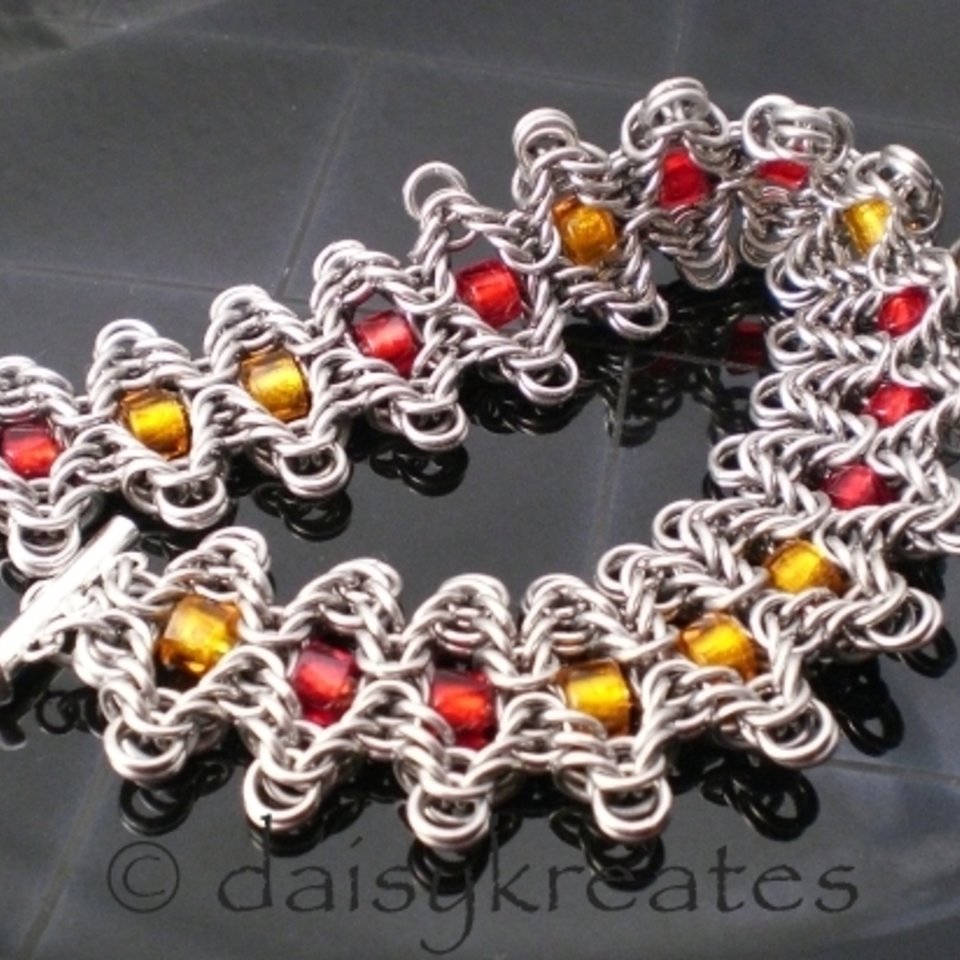 Staggered Byzantine Chainmaille Braclet, Bollywood by way of Byzantine