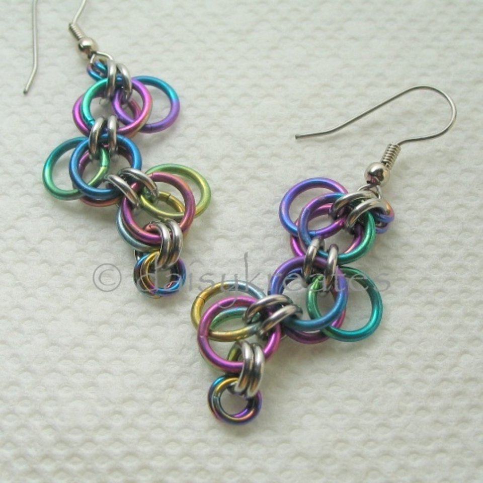 Multi-Color Niobium Forget-Me-Not Earrings