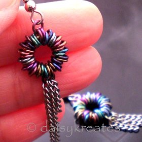 Multi-Color Anodized Niobium Coiled Rainbow Earrings
