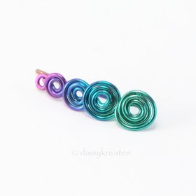 Multicolor Koru Spiral Ear Climber in Anodized Pure Niobium