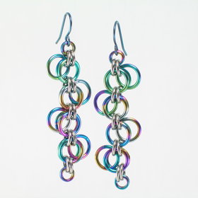 Niobium Forget-Me-Not Earrings - Long version