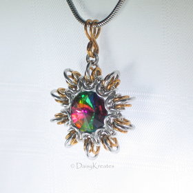 Byzantine Sun pendant features large Swarovski point-back chaton