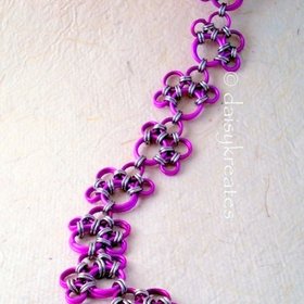 Purple Paw Prints Chainmaille Bracelet