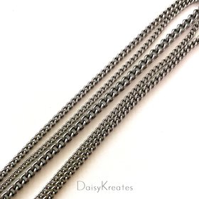 Stainless Steel Single Strand Necklace in 3.8mm Width Curb Chain