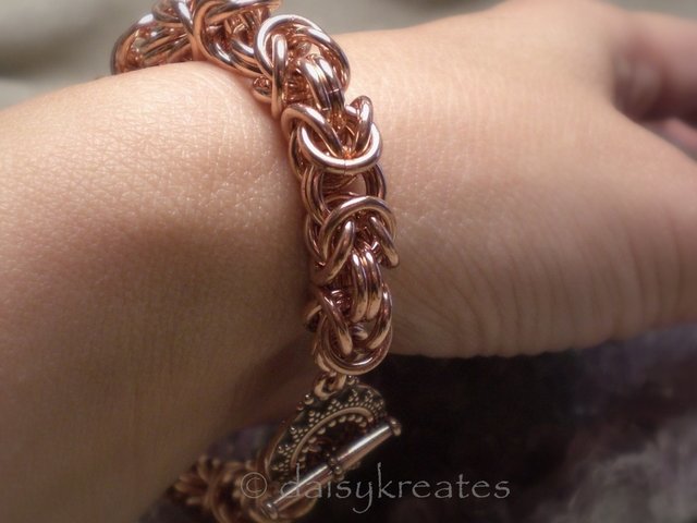 Chunky Copper Byzantine Chainmaille Bracelet