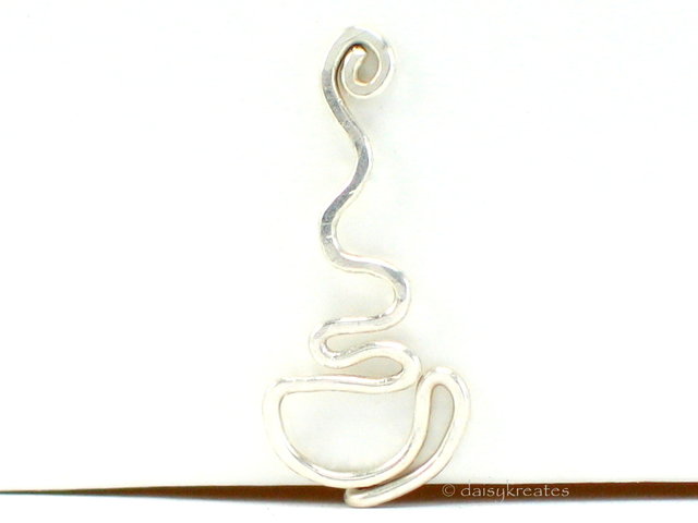 Sterling silver Coffee Cup ear climber with right handle