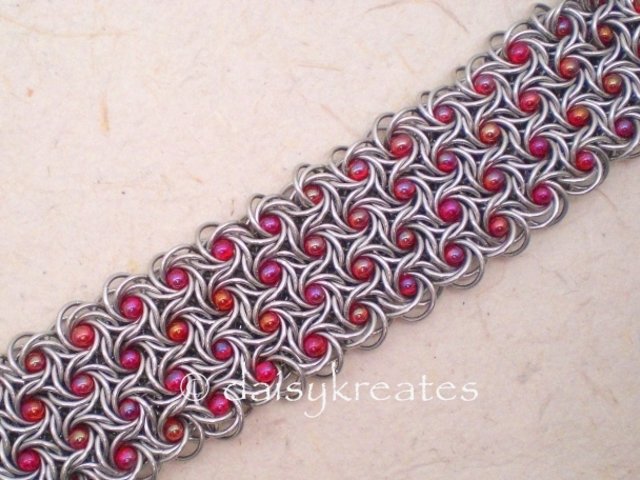 Test Product inline-edit Beaded Moorish Rose Chainmaille Cuff Bracelet
